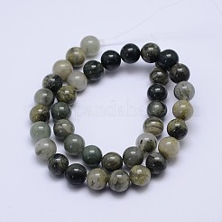 Round Natural Green Rutilated Quartz Beads Strands&nbsp;G-D742-10mm