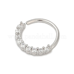 316L Surgical Stainless Steel Micro Pave Clear Cubic Zirconia Hoop Nose Rings&nbsp;WGE451E-05