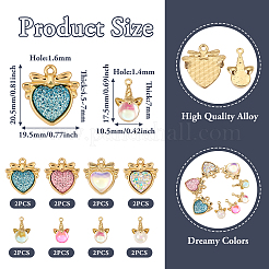 16Pcs 8 Styles Resin Pendants&nbsp;RESI-TA0002-14