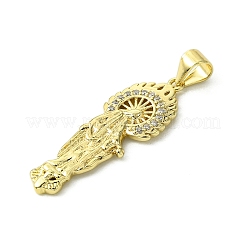 Brass Micro Pave Cubic Zirconia Pendants&nbsp;KK-H472-43G-02