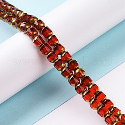 Electroplated Transparent Glass Beads Strands&nbsp;GLAA-P003-C01