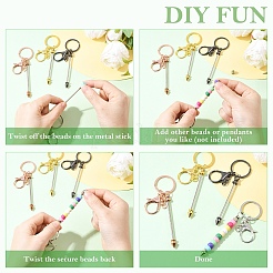 10Pcs Alloy Bar Beadable Keychain for Jewelry Making DIY Crafts&nbsp;KEYC-YW0001-29RG
