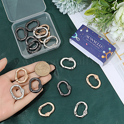 18Pcs 3 Colors Alloy Spring Gate Rings&nbsp;FIND-SC0022-15