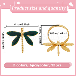 12Pcs 2 Colors Alloy Enamel Napkin Rings&nbsp;AJEW-GO0004-24