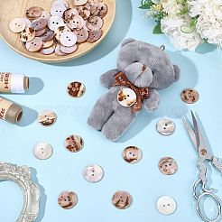 50Pcs Natural Shell Buttons&nbsp;BUTT-ME0001-24A