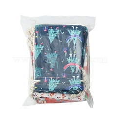 12Pcs 6 Styles Christmas Theme Cloth Printed Storage Bags&nbsp;ABAG-FS0001-09