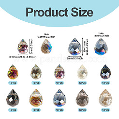 100Pcs 2 Styles Transparent Electroplate Glass Beads&nbsp;EGLA-TA0013-45
