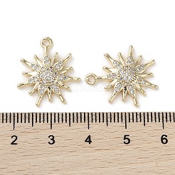 Brass Micro Pave Clear Cubic Zirconia Pendants&nbsp;KK-G491-10G