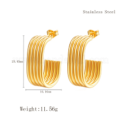 Stylish 304 Stainless Steel Multi-layer C-shaped Stud Earrings&nbsp;RT9970