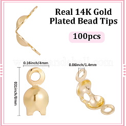 100Pcs Brass Bead Tips&nbsp;KK-BBC0025-46