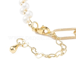 3Pcs 3 Color Glass Square Link Bracelets Set&nbsp;BJEW-TA00075