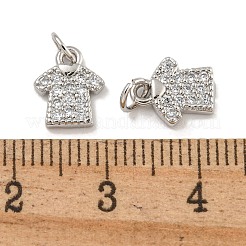 Rack Plating Brass Micro Pave Clear Cubic Zirconia Charms&nbsp;KK-U030-20P