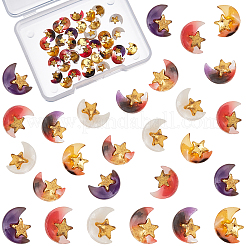 36Pcs 6 Colors Alloy Cabochons&nbsp;MRMJ-OC0002-37