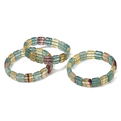 Natural Fluorite Beaded Stretch Bracelets for Women Men&nbsp;BJEW-D461-02C