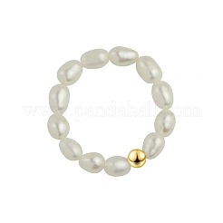 Natural Freshwater Pearl Beaded Stretch Rings&nbsp;WG03D15-01