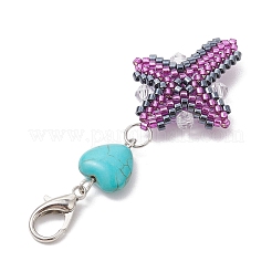 Cross Glass & Resin Pendant Decoration&nbsp;HJEW-MZ00073