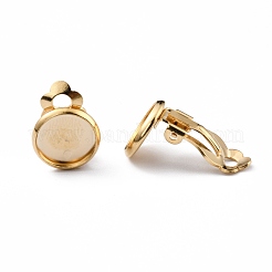 Brass Clip-on Earring Findings&nbsp;KK-O131-04G-C