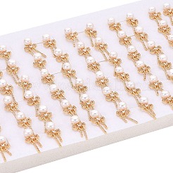 Bowknot Brass Micro Pave Clear Cubic Zirconia Dangle Earrings&nbsp;PEAR-N020-JY04
