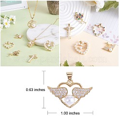 7Pcs 7 Styles Rack Plating Brass Micro Pave Cubic Zirconia Pendants&nbsp;ZIRC-SZ0004-86