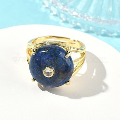 Brass Micro Pave Cubic Zirconia(Random Color) Cuff Open Rings&nbsp;RJEW-D347-02G-08