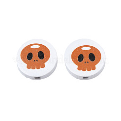 Halloween Printed Natural Wood Beads&nbsp;WOOD-T021-93