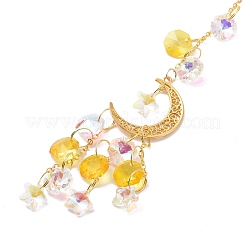 Moon & Star Glass Hanging Suncatchers&nbsp;HJEW-I011-03G