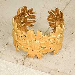 Chic Daisy 304 Stainless Steel Cuff Bangles for Women&nbsp;OC7411-2