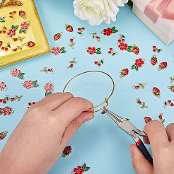 80Pcs 4 Styles Light Gold Plated Alloy Enamel Pendants&nbsp;ENAM-SZ0004-37