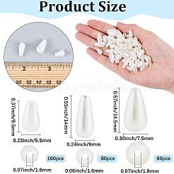 300Pcs 3 Styles ABS Plastic Imitation Pearl Beads&nbsp;KY-BM0001-01
