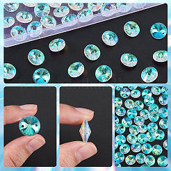 80Pcs Transparent Faceted Glass Connector Charms&nbsp;GLAA-SP0001-88A-01