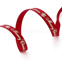 Polyester Grosgrain Ribbon for Christmas&nbsp;SRIB-P013-C02