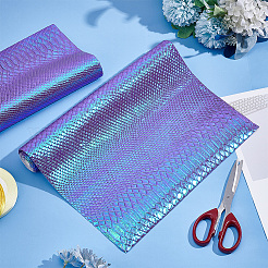 Fish-scale Pattern Laser PU Imitation Leather Fabric&nbsp;FIND-WH0110-262B