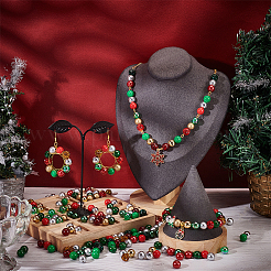 DIY Christmas Polymer Clay Rhinestone & Glass & Acrylic Beads Jewelry Findings Kits Kits&nbsp;DIY-NB0012-24