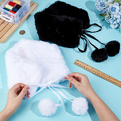 2Pcs 2 Colors Imitation Rex Rabbit Fur Plush Scarf&nbsp;AJEW-PH0008-63