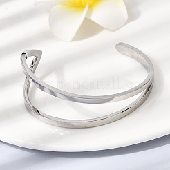 304 Stainless Steel Cuff Bangles for Women&nbsp;BJEW-D408-29P