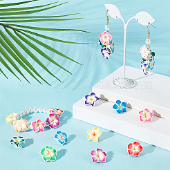 Handmade Polymer Clay 3D Flower Plumeria Beads&nbsp;CLAY-SC0001-55A