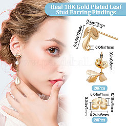 20Pcs Brass Stud Earring Findings&nbsp;KK-BBC0007-10