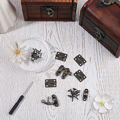 2Pcs Iron Wooden Box Lock Catch Clasps&nbsp;IFIN-CL0001-02