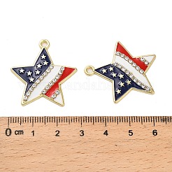 Independence Day Alloy Enamel Pendants&nbsp;ENAM-G229-04G-02