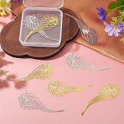 8Pcs 2 Colors Brass Filigree Big Pendants&nbsp;KKC-TA0001-07