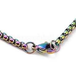 Ion Plating(IP) 304 Stainless Steel Box Chain Necklace for Women&nbsp;NJEW-C011-02RC