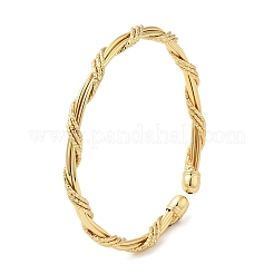 Rack Plating Brass Twist Rope Cuff Bangle for Women&nbsp;BJEW-M298-11G
