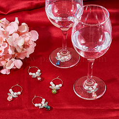 14Pcs 7 Colors Angel Glass & Alloy Wine Glass Charms&nbsp;AJEW-TA0001-69
