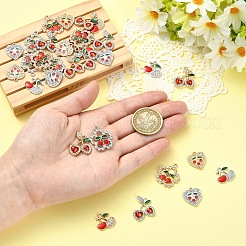 32Pcs 8 Styles Alloy Crystal Rhinestone Pendants&nbsp;FIND-YW0012-47