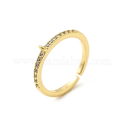 Brass Micro Pave Cubic Zirconia Cuff Rings Settings&nbsp;RJEW-F188-03G