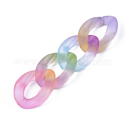 Spray Painted Two Tone Transparent Acrylic Linking Rings&nbsp;OACR-S036-001A-N