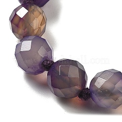 8mm Faceted Round Natural Blue Lace Agate Beaded Necklaces&nbsp;NJEW-F327-01A-05