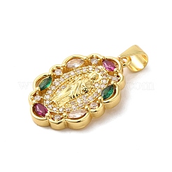 Rack Plating Brass Micro Pave Colorful Cubic Zirconia Pendants&nbsp;KK-G488-10G