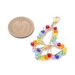 Stainless Steel Glass Pendant Decorations&nbsp;HJEW-JM01818-02