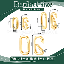 12Pcs 3 Styles Brass Spring Gate Rings&nbsp;KK-PH0013-95